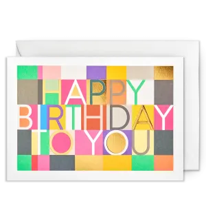 Happy Birthday To You Colourful Mosaic Tile