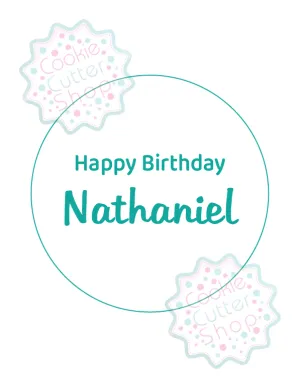 Happy Birthday with CUSTOM NAME Cookie Stamp