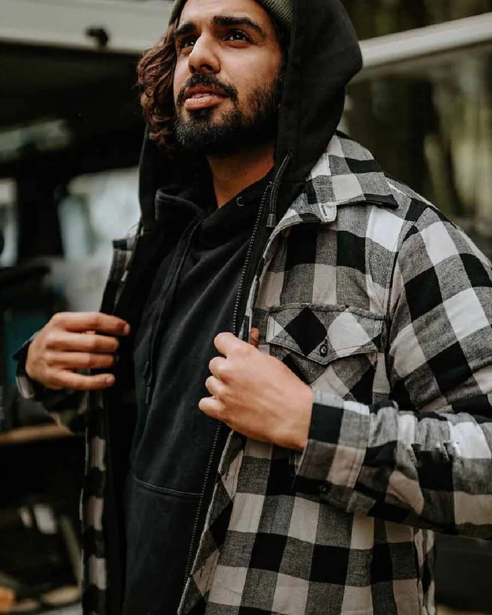 Hard Yakka Mens Quilted Flannel Shacket