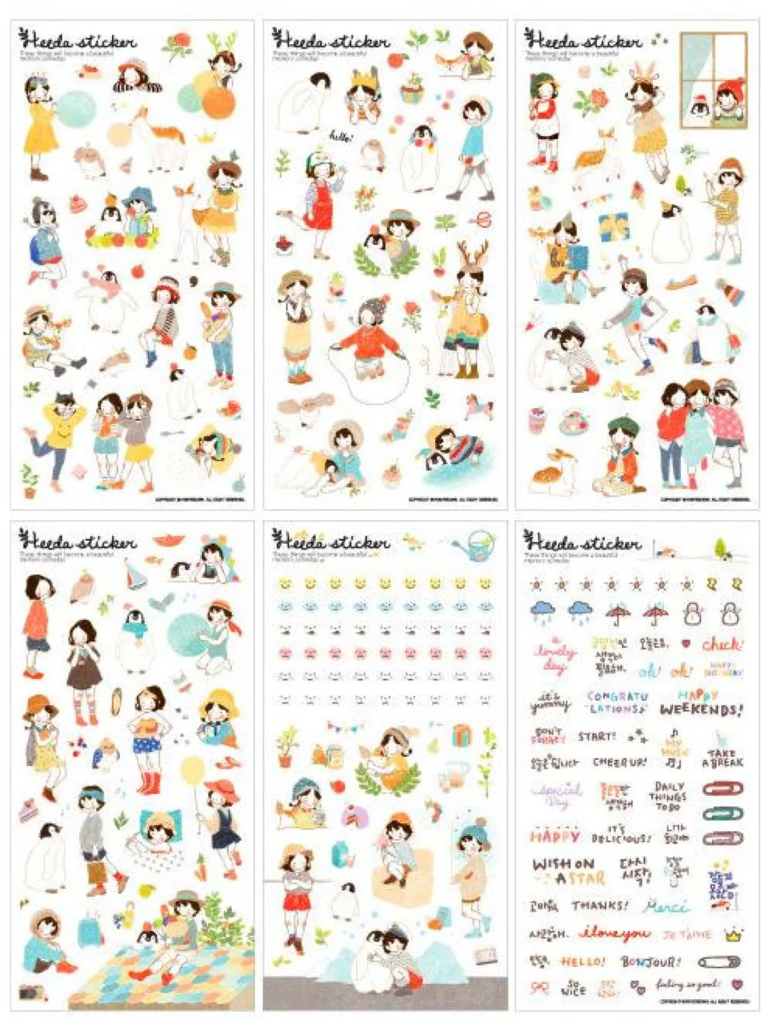 Heeda plastic Stickers set - 6 sheets SS515