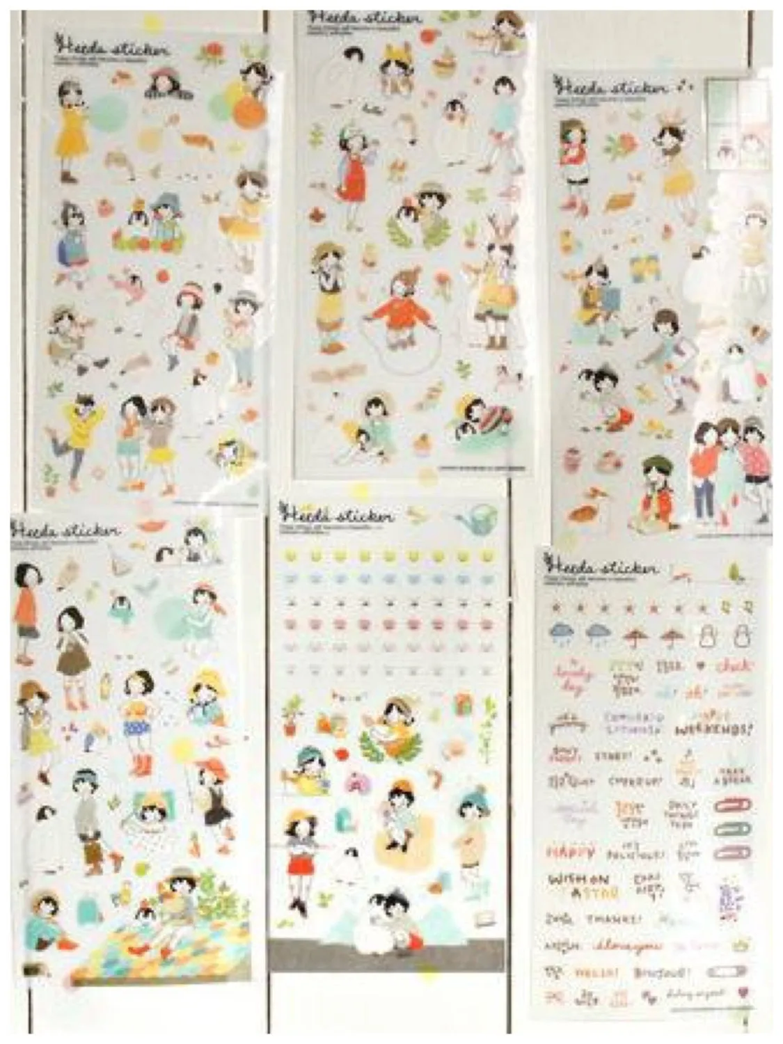 Heeda plastic Stickers set - 6 sheets SS515