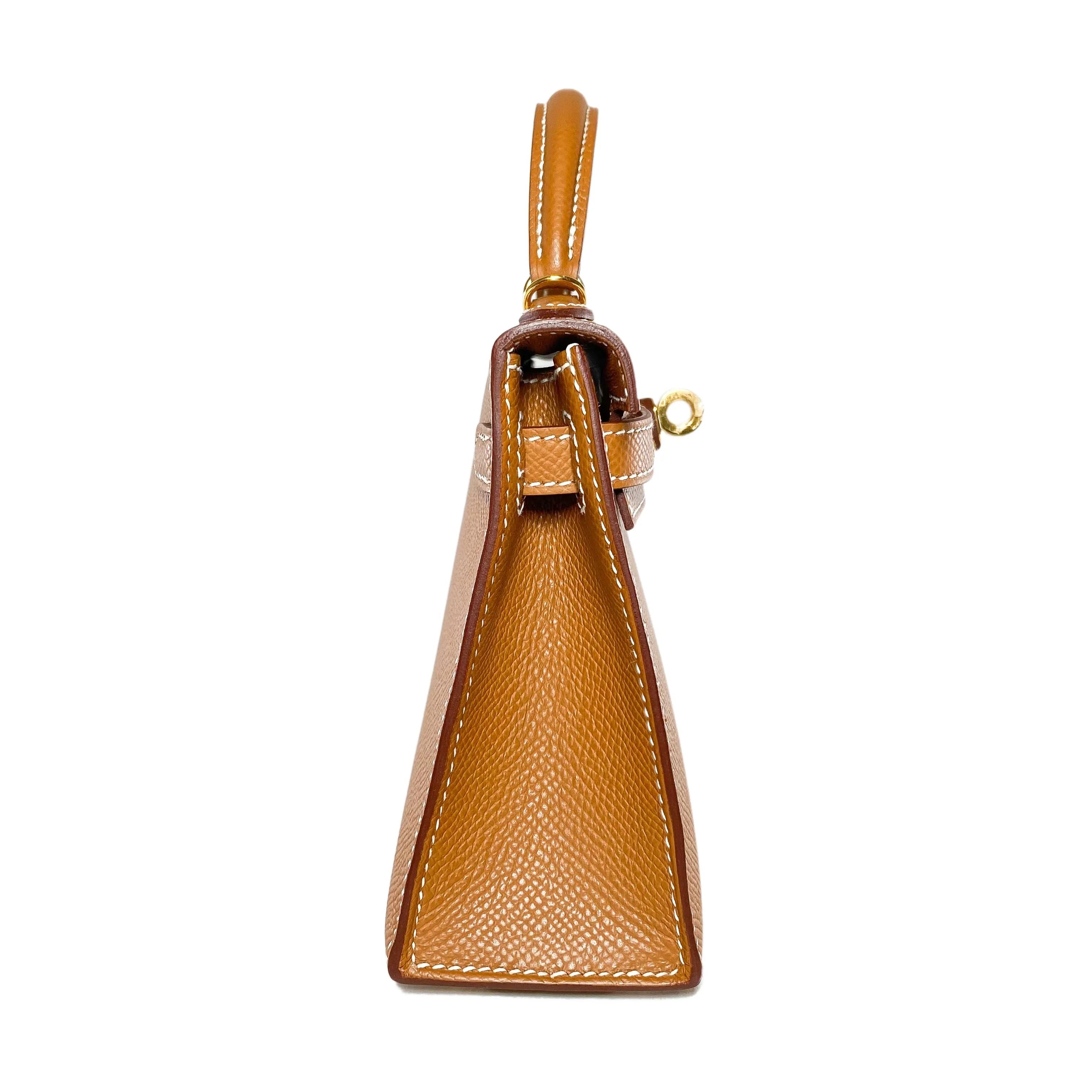 Hermes Mini Kelly 20 Gold Epsom Gold Hardware
