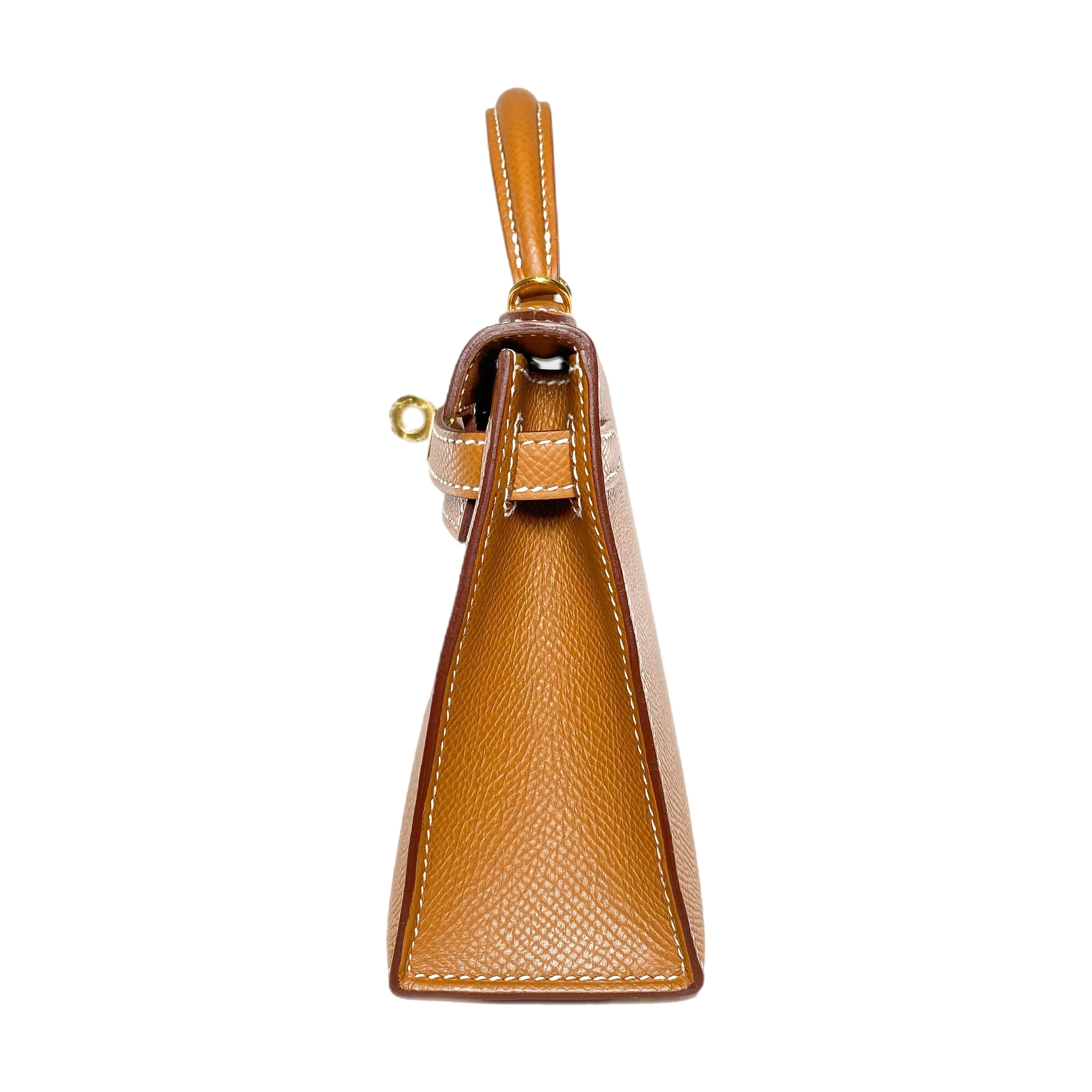Hermes Mini Kelly 20 Gold Epsom Gold Hardware