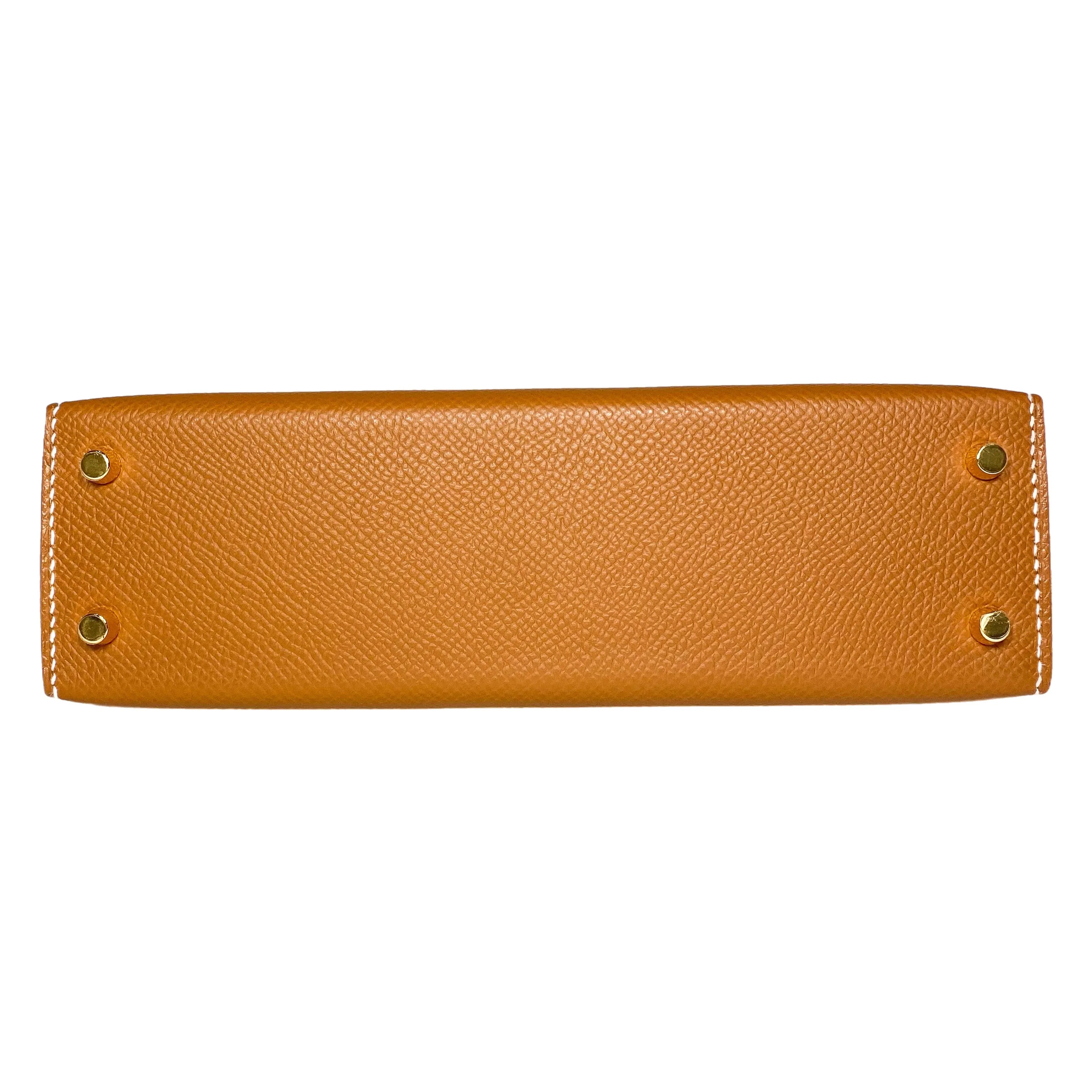 Hermes Mini Kelly 20 Gold Epsom Gold Hardware