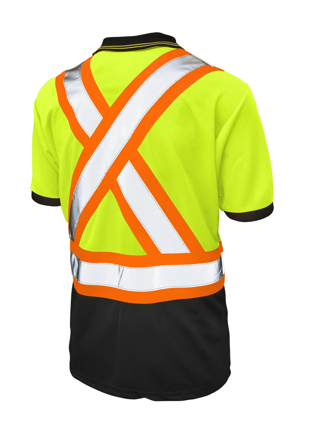 Hi-Vis Black Short Sleeve Polo Shirt by Tough Duck - Style ST17