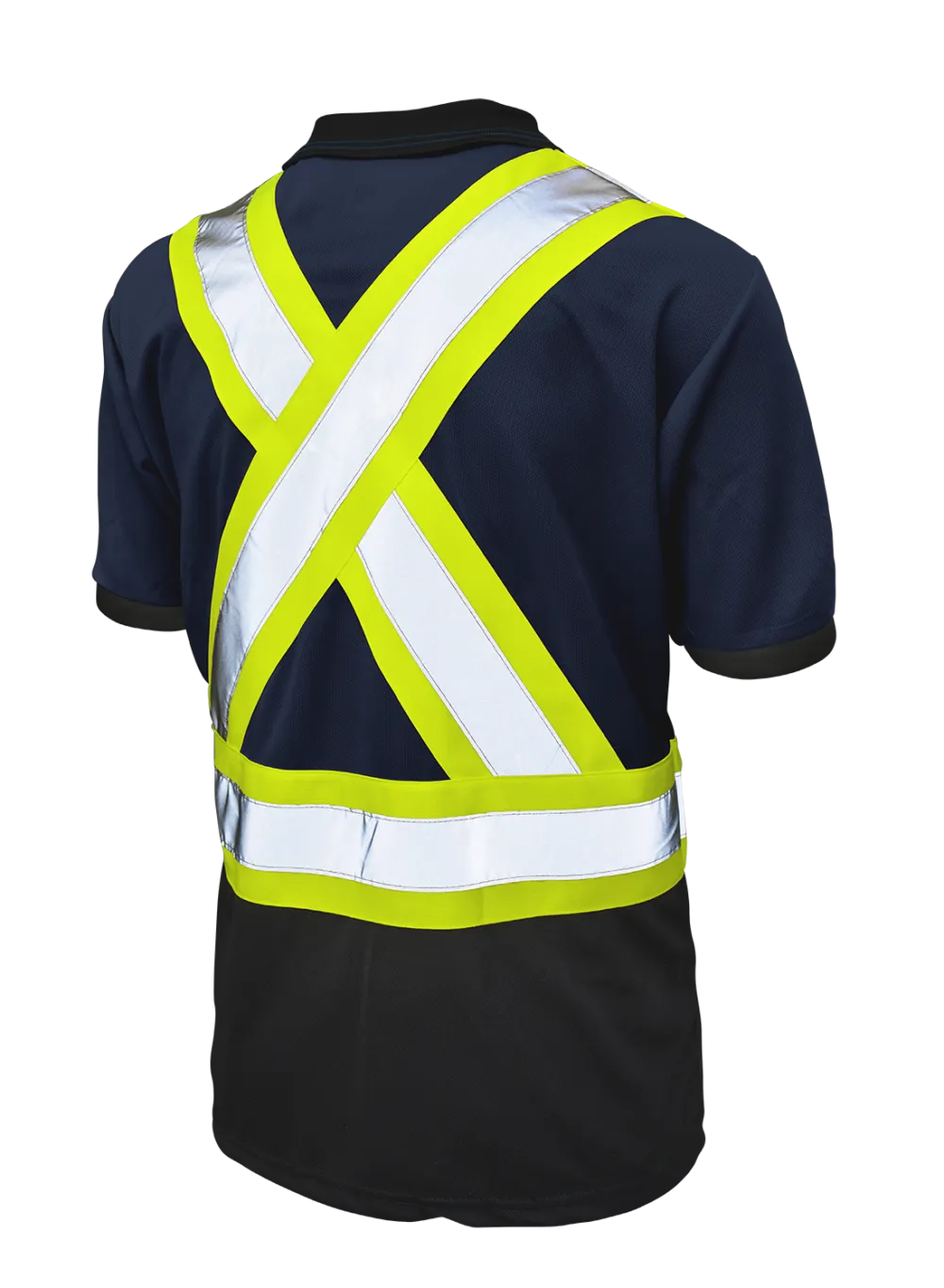 Hi-Vis Black Short Sleeve Polo Shirt by Tough Duck - Style ST17