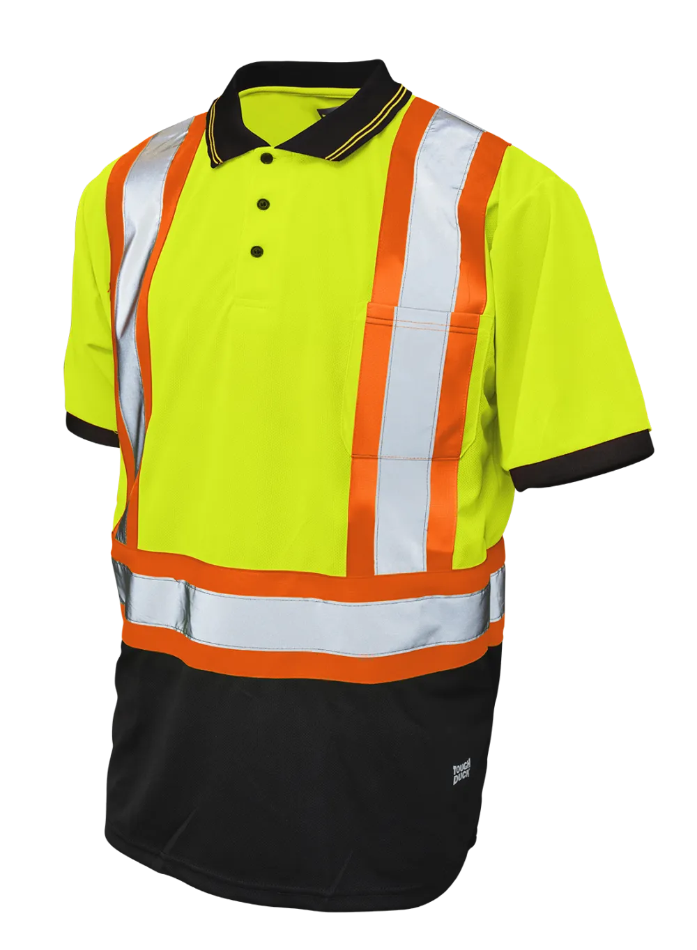 Hi-Vis Black Short Sleeve Polo Shirt by Tough Duck - Style ST17