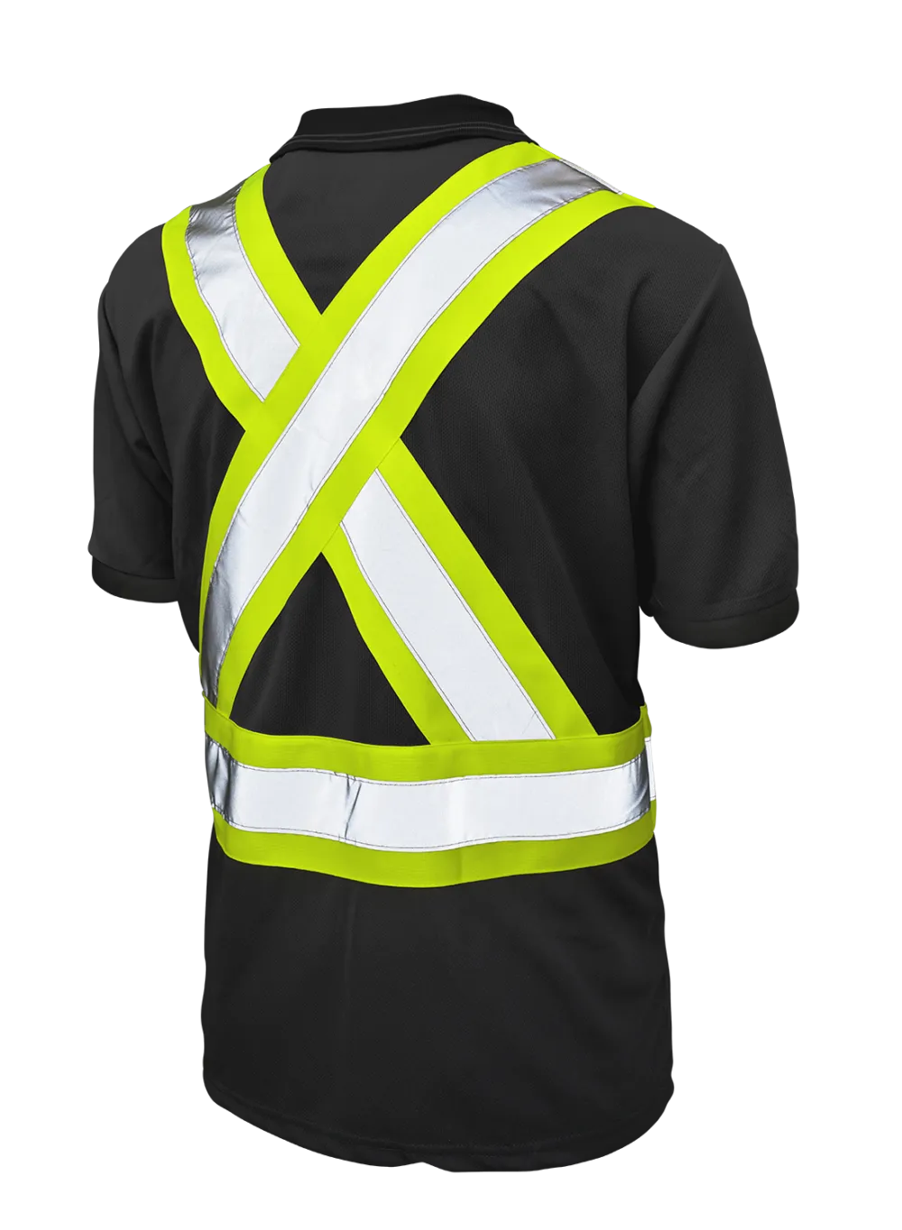Hi-Vis Black Short Sleeve Polo Shirt by Tough Duck - Style ST17