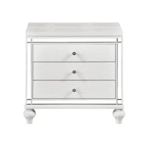 Homelegance Alonza 3 Drawer Nightstand in White 1845-4