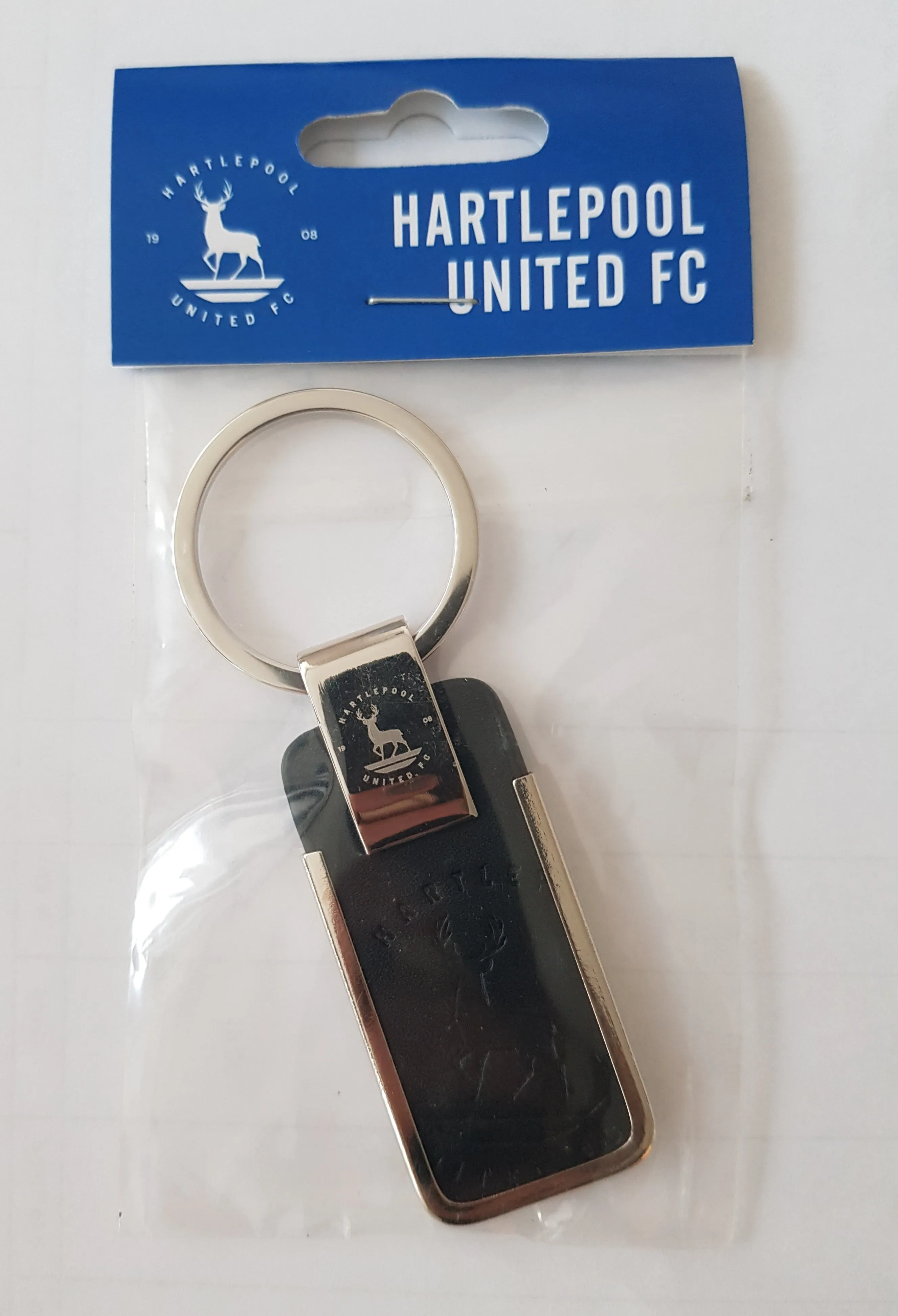 HUFC Black Leather Fob Keyring
