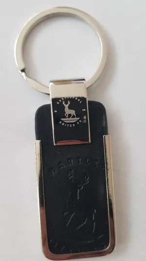 HUFC Black Leather Fob Keyring