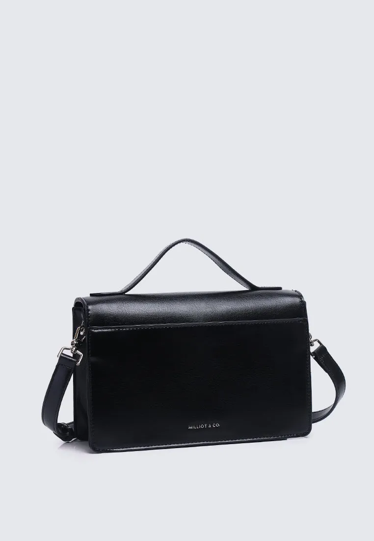 I Feel Bloom Belted Top Handle Bag (Black)
