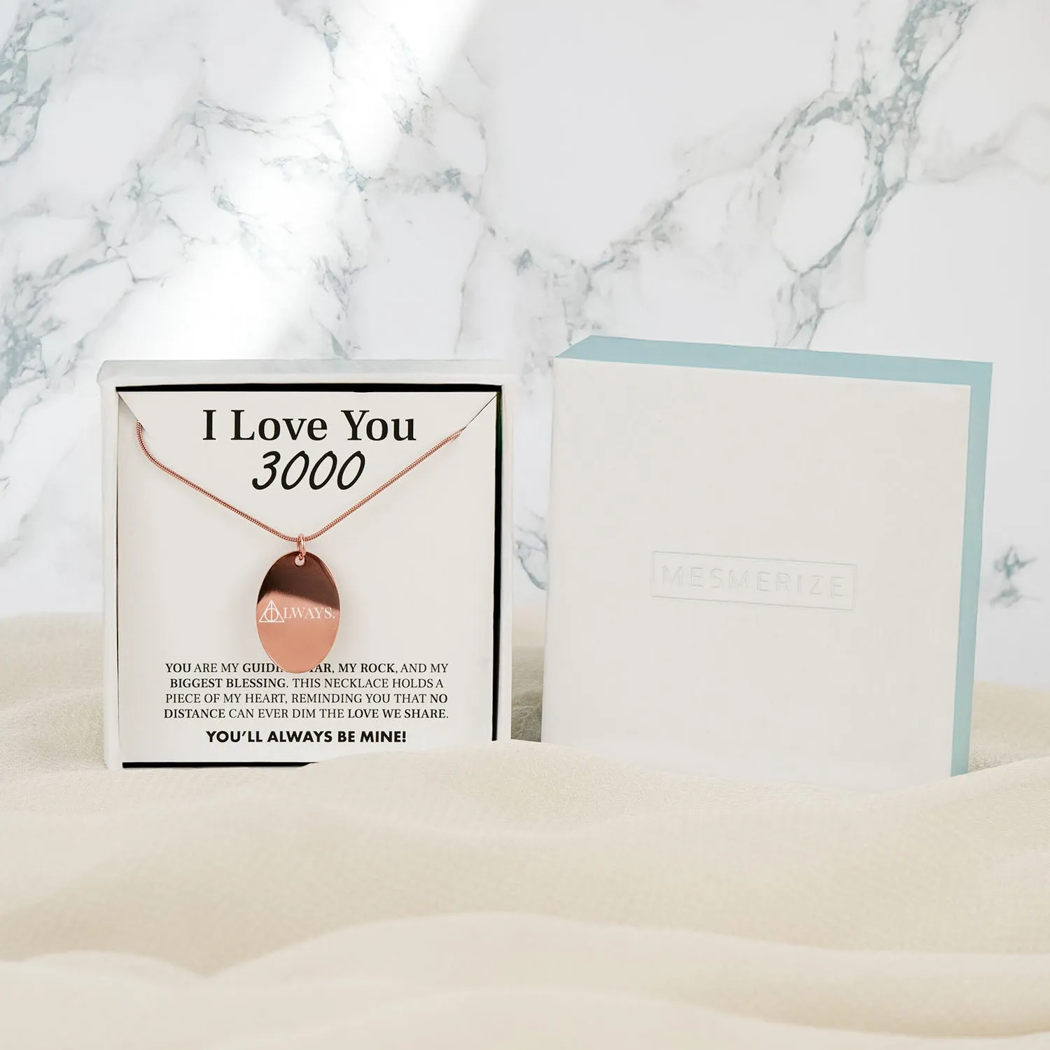 I Love You 3000 Card With Necklace For Women