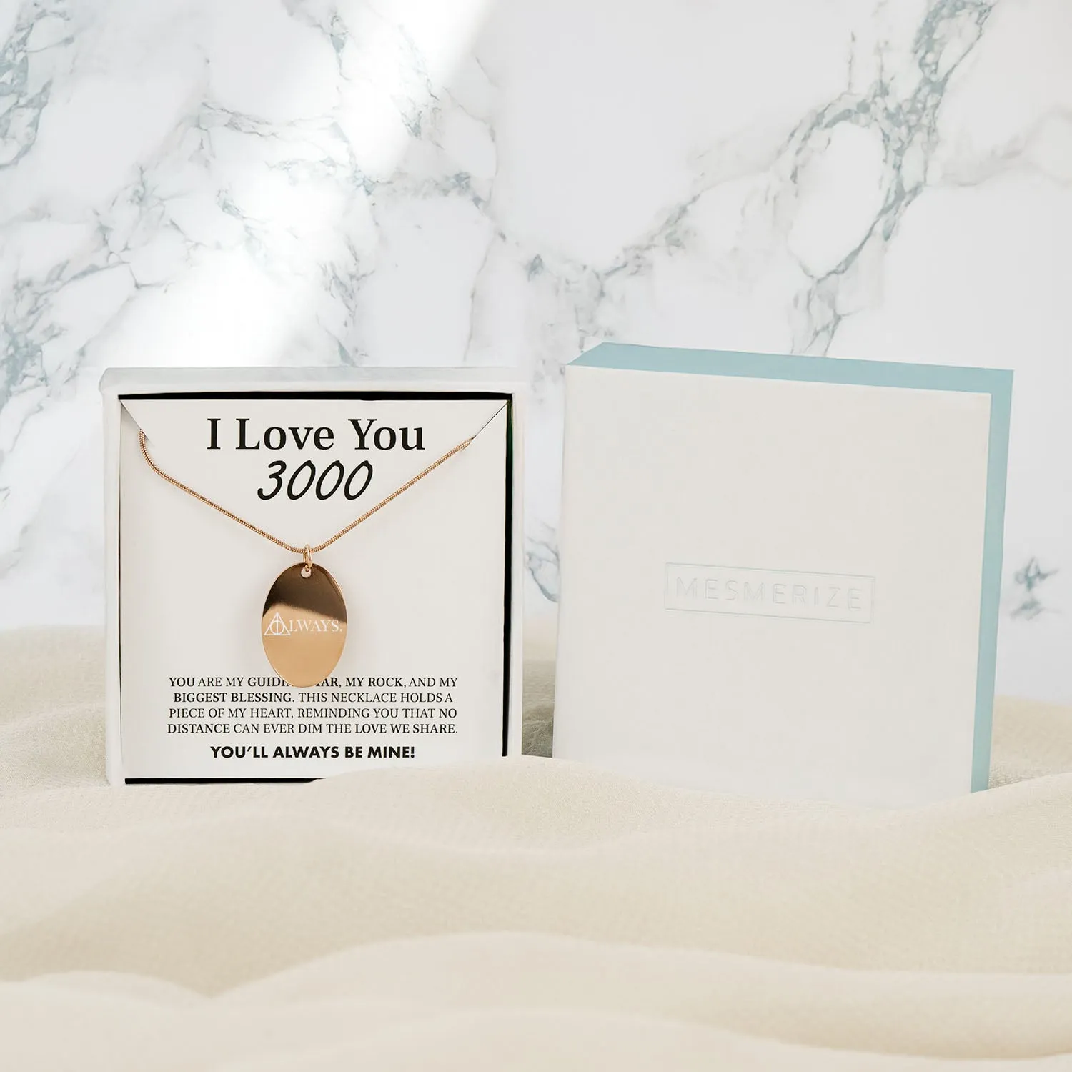 I Love You 3000 Card With Necklace For Women