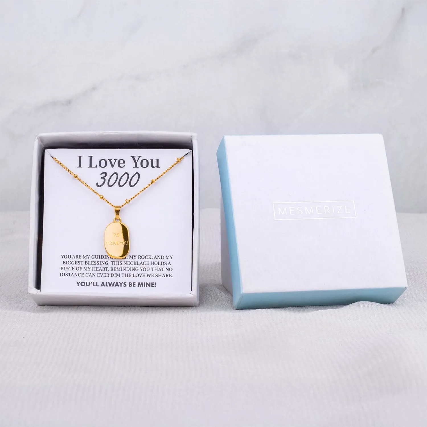 I Love You 3000 Card With Necklace For Women