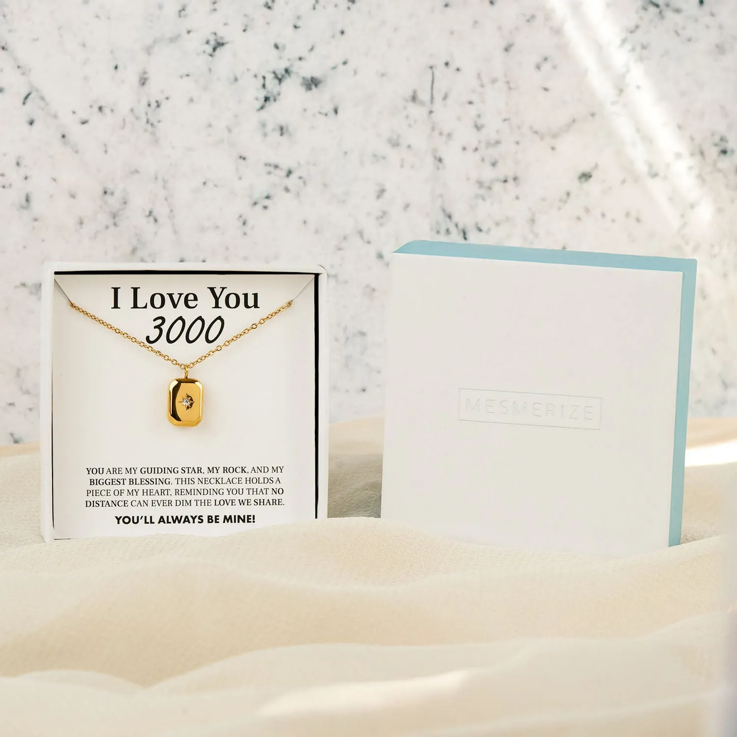 I Love You 3000 Card With Necklace For Women