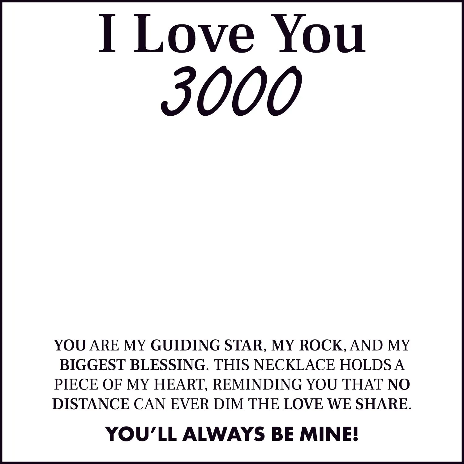 I Love You 3000 Card With Necklace For Women
