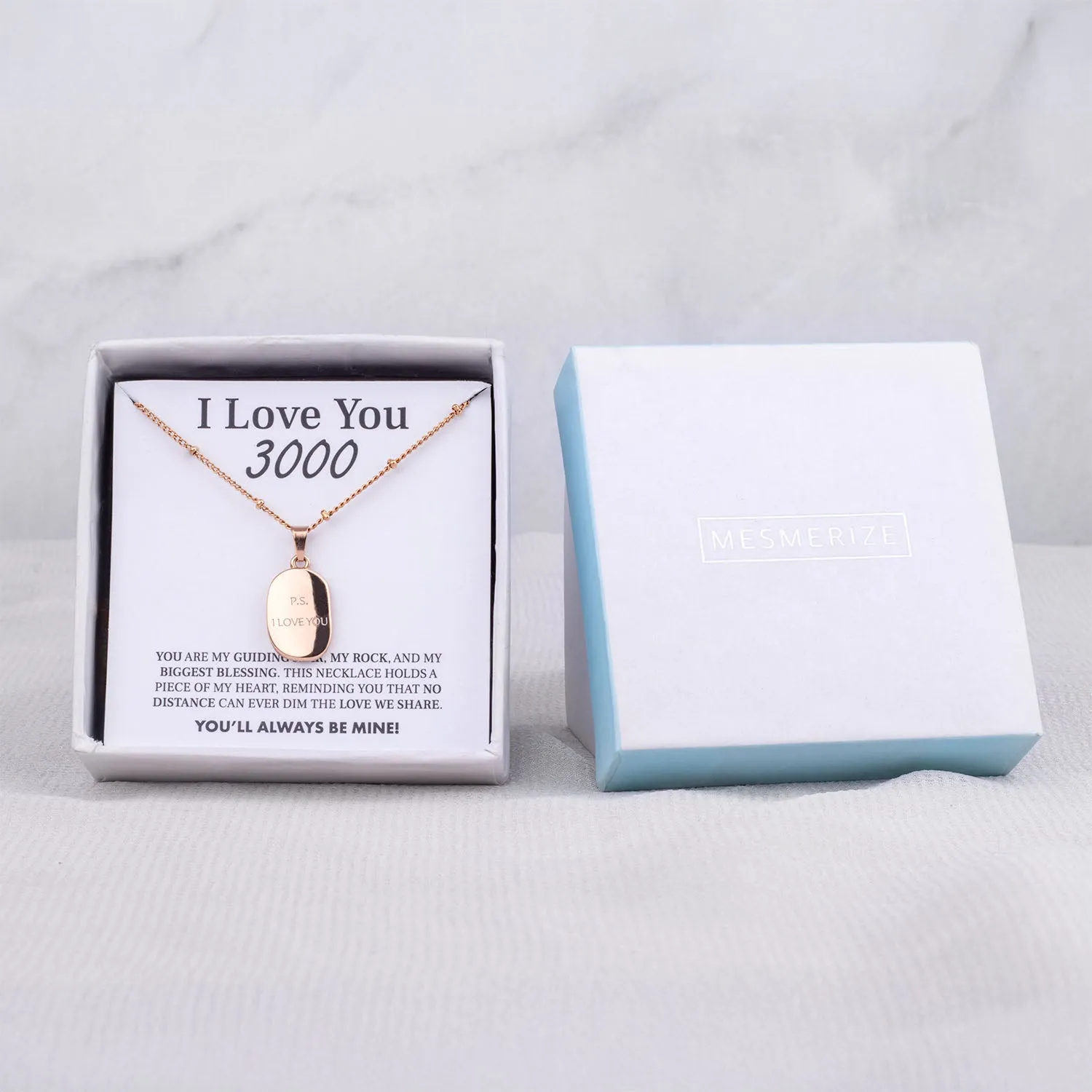 I Love You 3000 Card With Necklace For Women