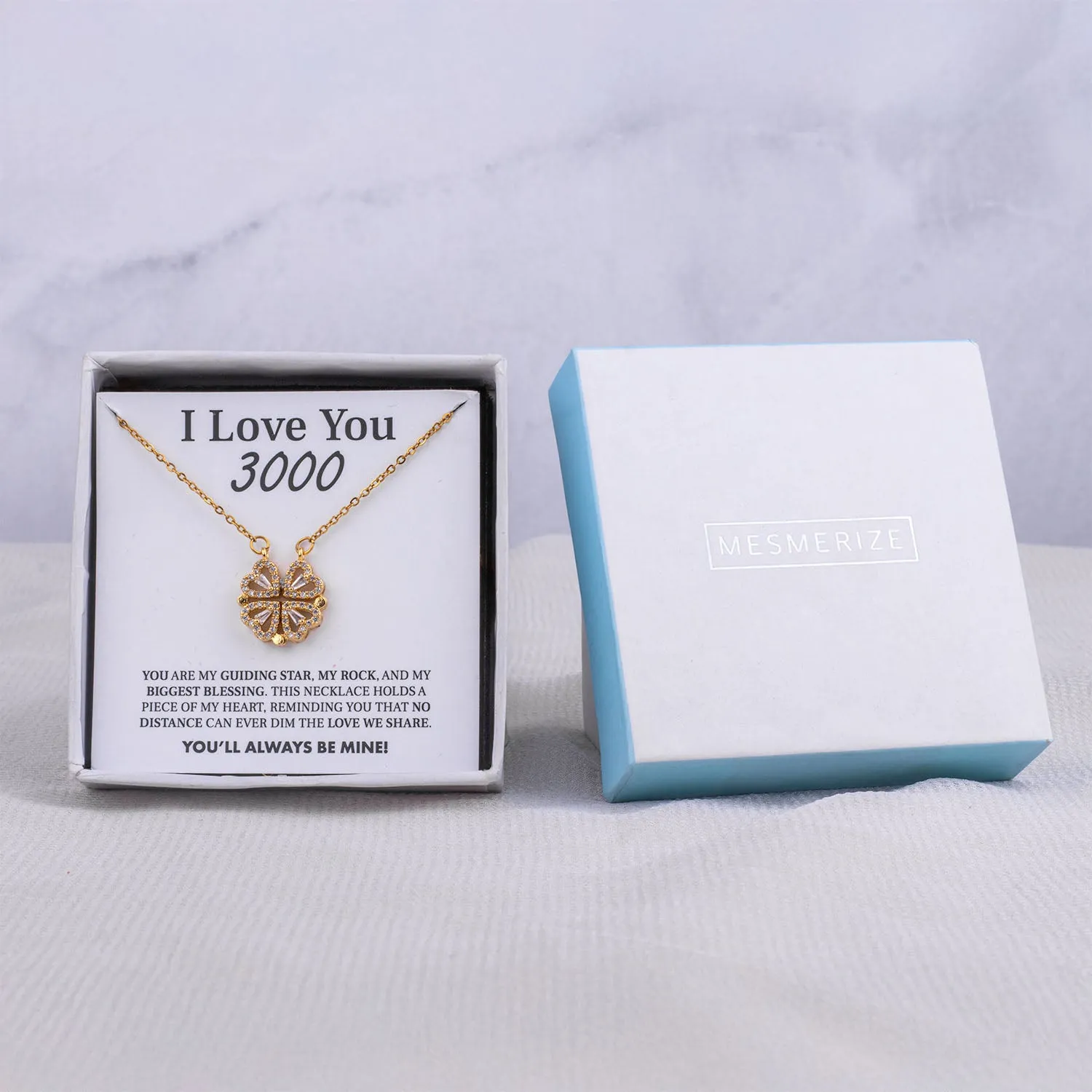 I Love You 3000 Card With Necklace For Women