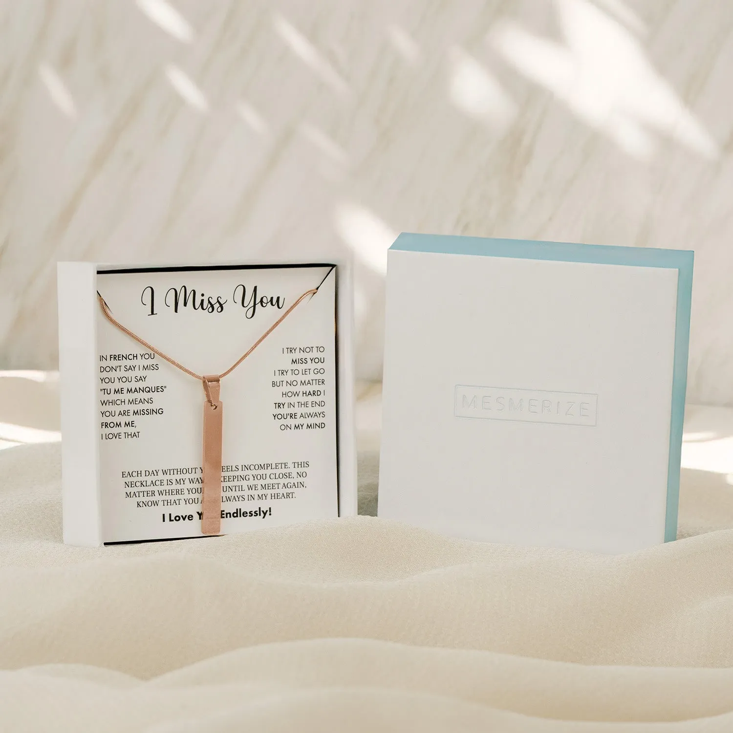 I Miss You Card With Necklace For Women