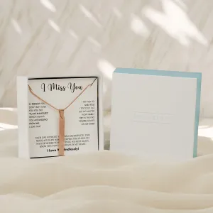 I Miss You Card With Necklace For Women
