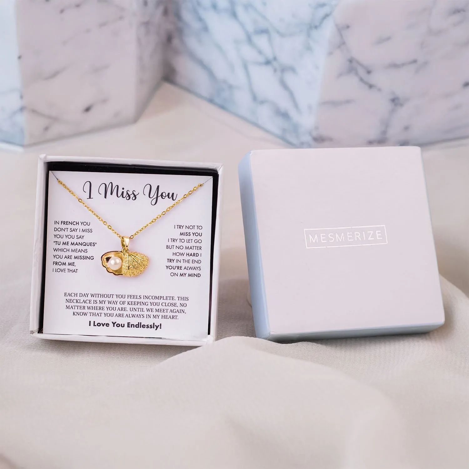 I Miss You Card With Necklace For Women