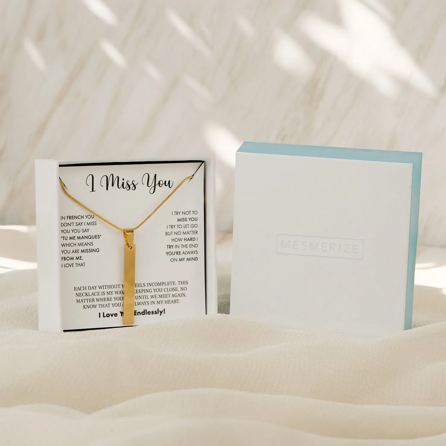 I Miss You Card With Necklace For Women