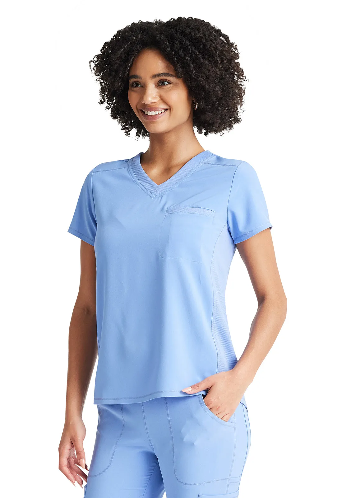 Inspira Flex IP600A V-Neck Tuckable Top Ciel
