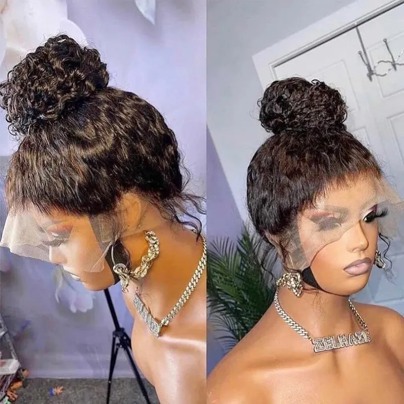 Italian Curly Full Lace Wig Pre-Plucked Virgin Hair Wig