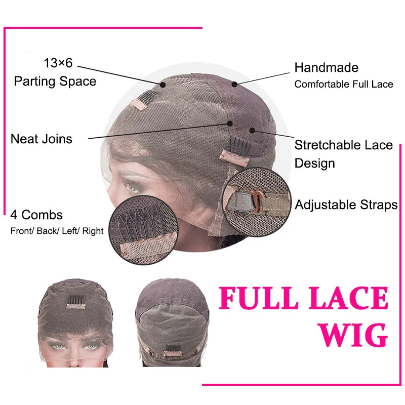 Italian Curly Full Lace Wig Pre-Plucked Virgin Hair Wig