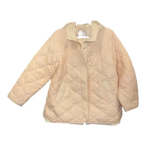 J. Crew double layer lightweight puffer jacket in delicate pink &amp; cream. Rack 2