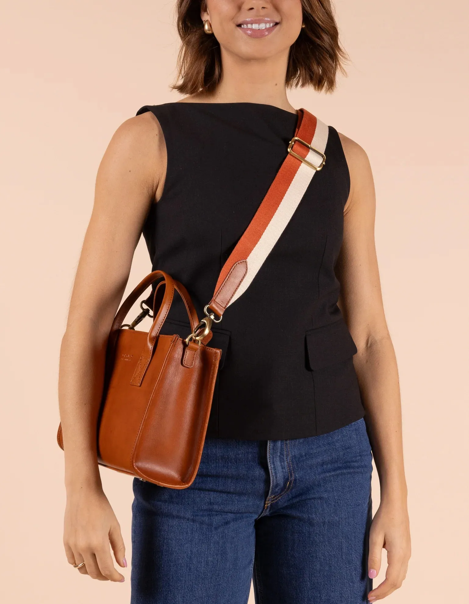 Jackie Midi Bag Classic Leather Cognac