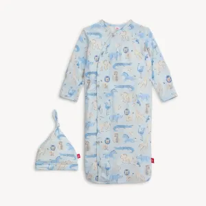 jungle jazz modal magnetic cozy sleeper gown   hat set