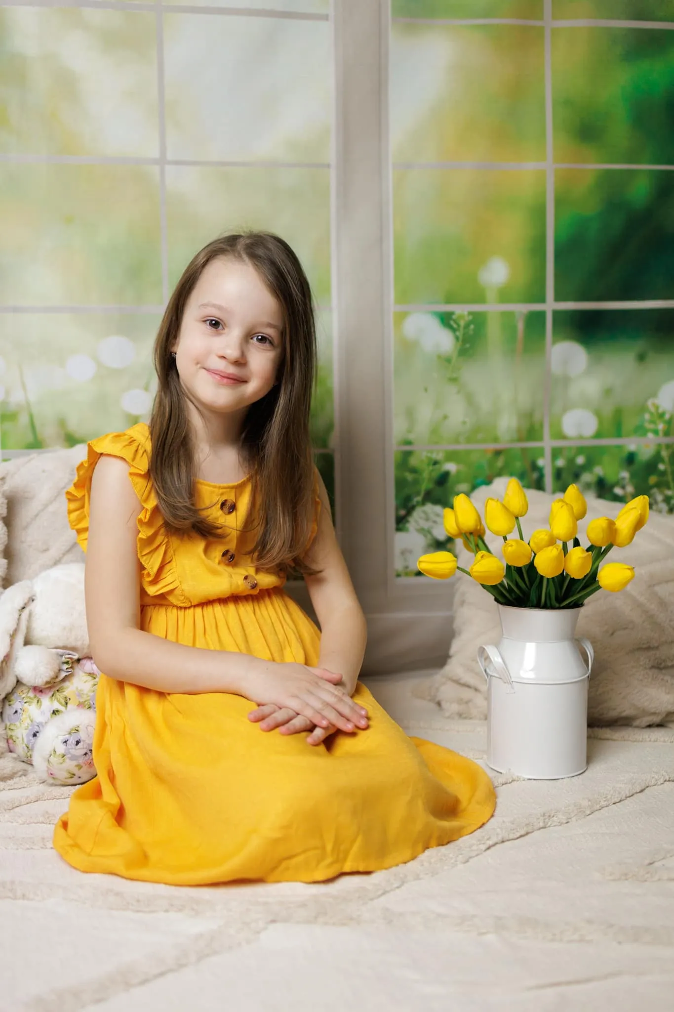 Kate Window Fleece Backdrop Spring Summer Garden Designed by Emetselch