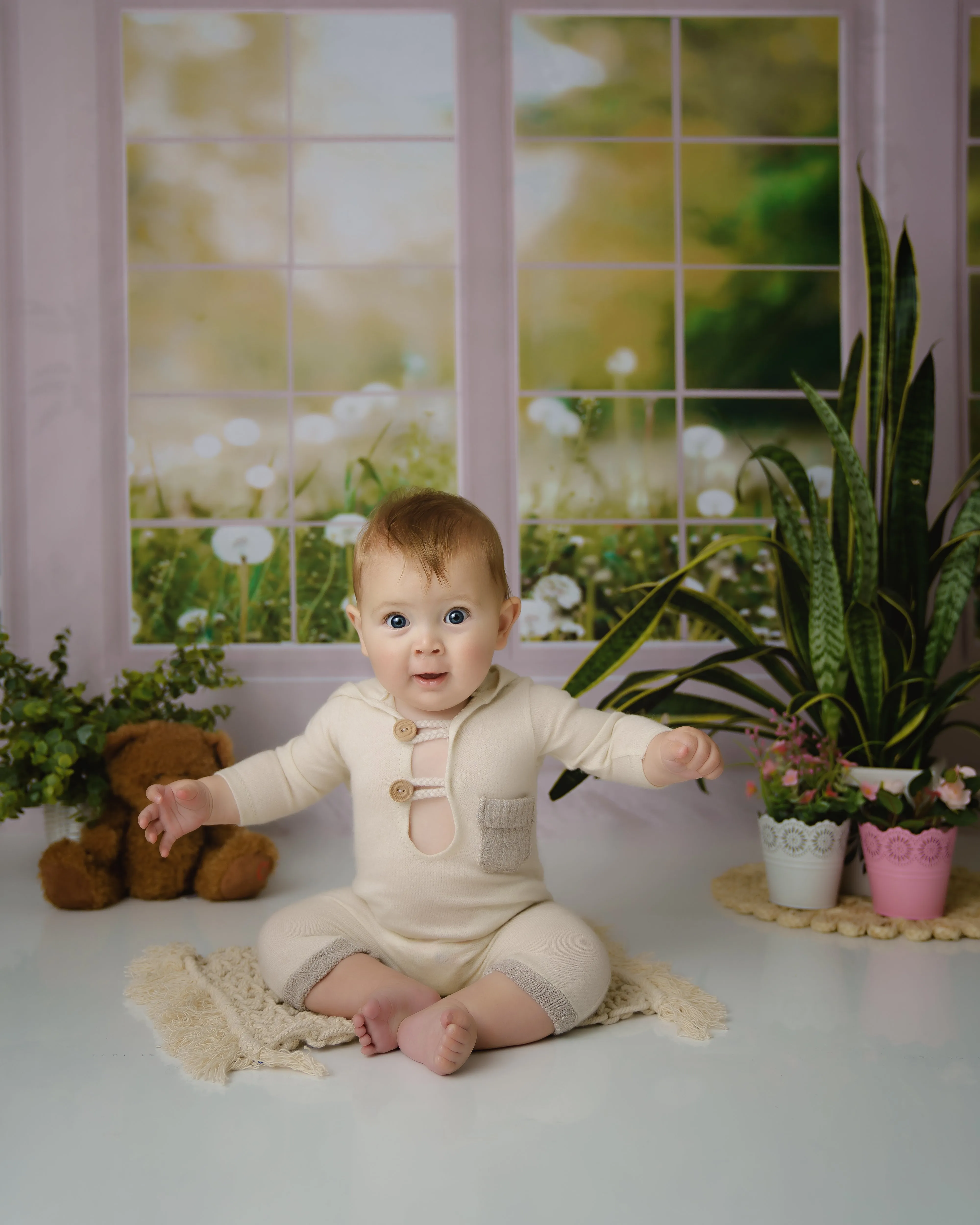 Kate Window Fleece Backdrop Spring Summer Garden Designed by Emetselch