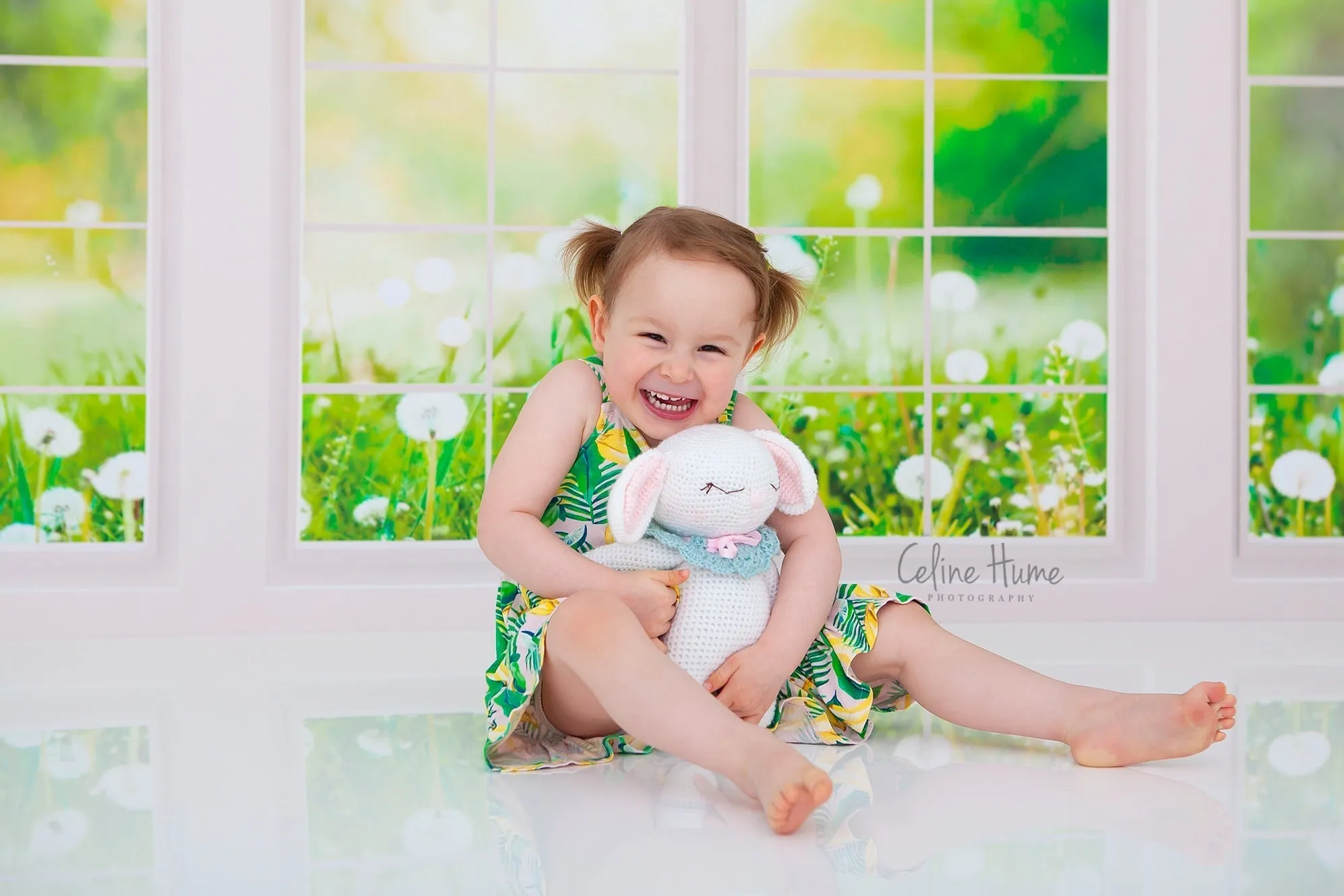 Kate Window Fleece Backdrop Spring Summer Garden Designed by Emetselch