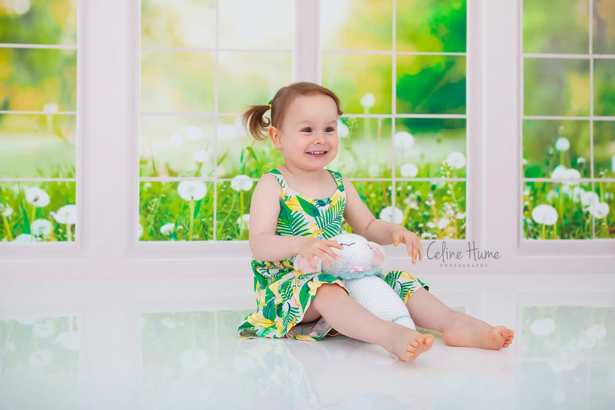 Kate Window Fleece Backdrop Spring Summer Garden Designed by Emetselch
