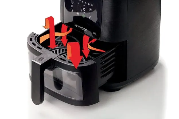 Kenwood 6L Air Fryer with Grill Function & Window - HFG60.000BK