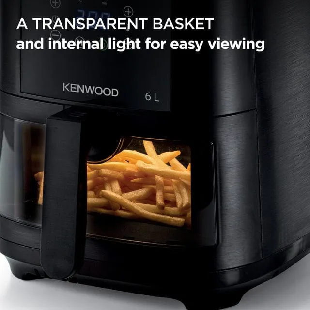 Kenwood 6L Air Fryer with Grill Function & Window - HFG60.000BK