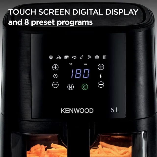 Kenwood 6L Air Fryer with Grill Function & Window - HFG60.000BK