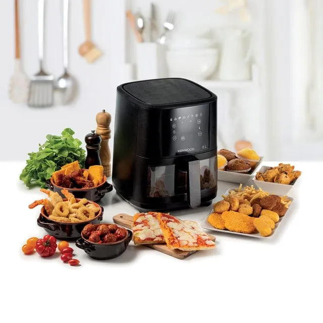 Kenwood 6L Air Fryer with Grill Function & Window - HFG60.000BK