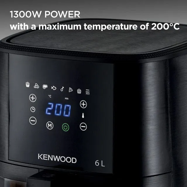Kenwood 6L Air Fryer with Grill Function & Window - HFG60.000BK