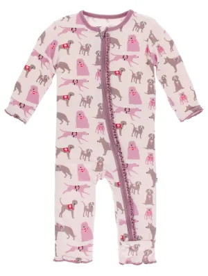 KicKee Pants Macaroon Canine First Responders Muffin Ruffle Coverall with Zipper