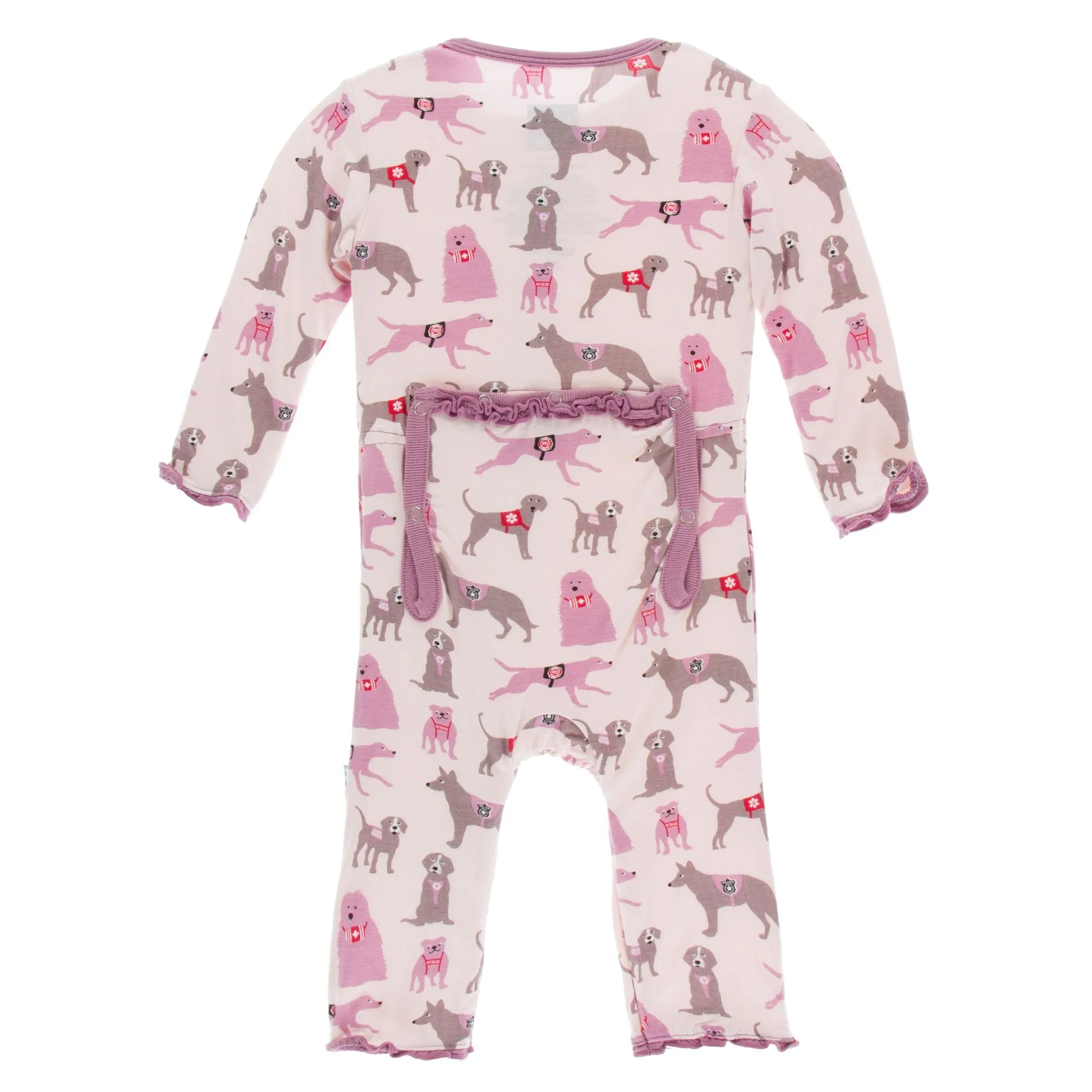 KicKee Pants Macaroon Canine First Responders Muffin Ruffle Coverall with Zipper