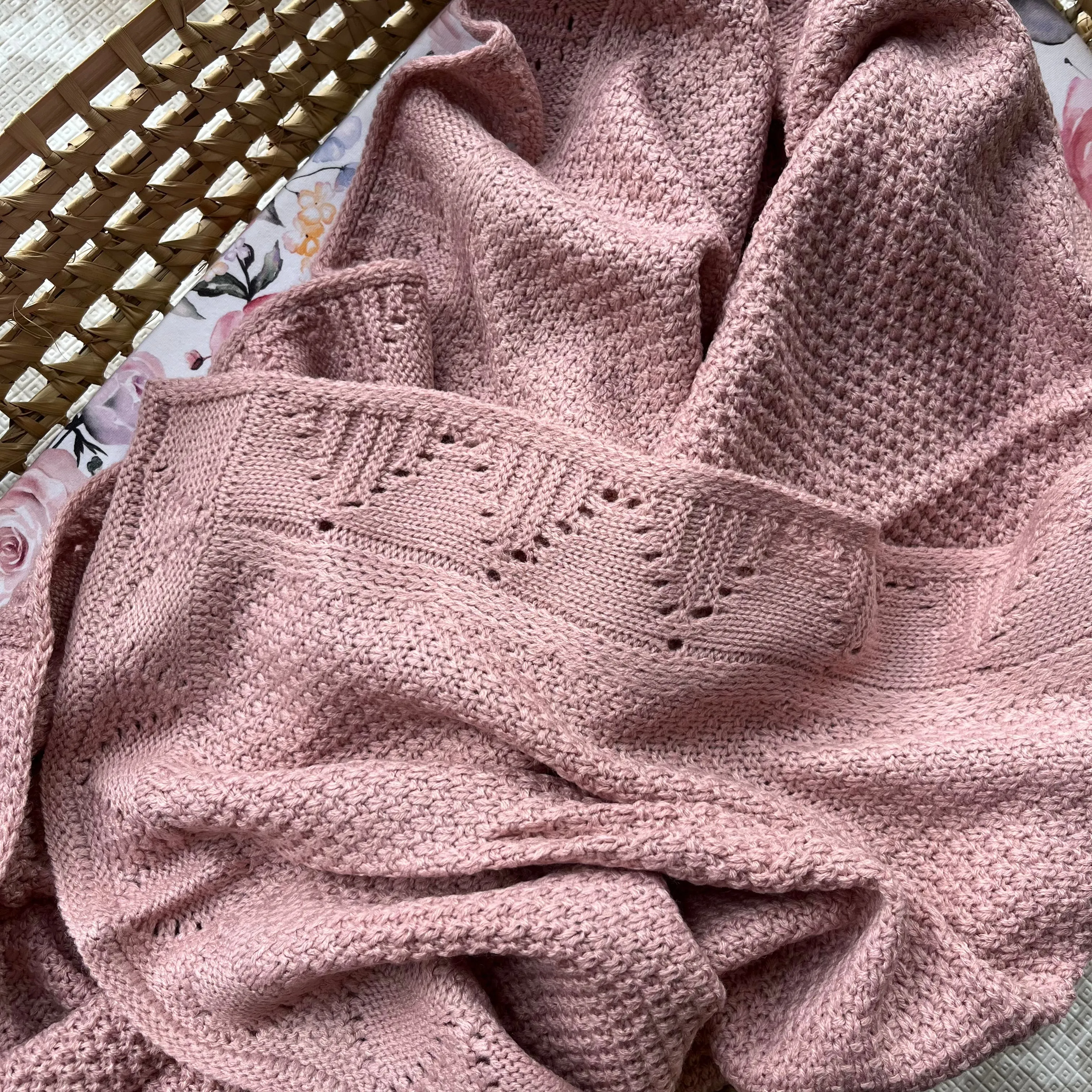Knitted Pink Blanket
