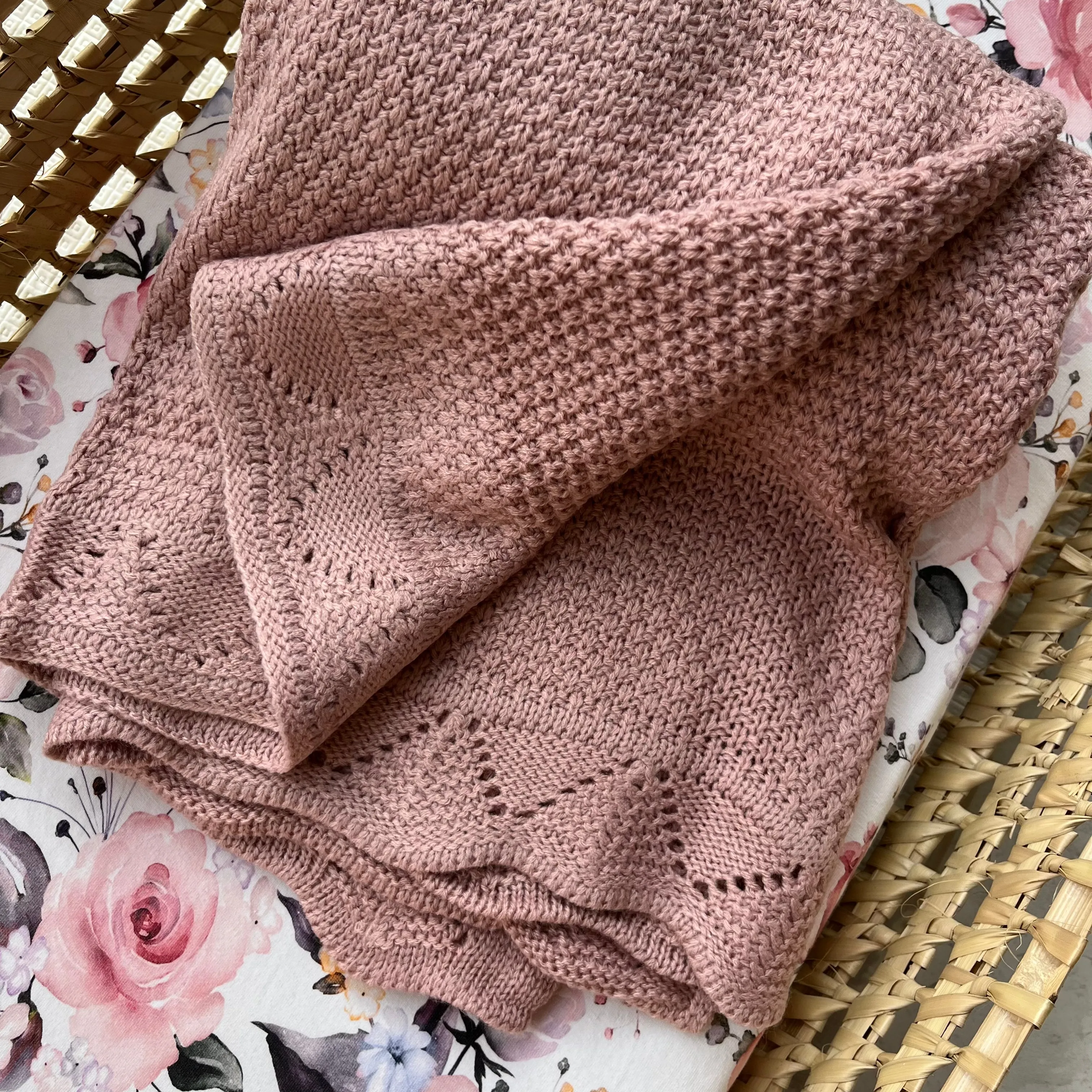 Knitted Pink Blanket