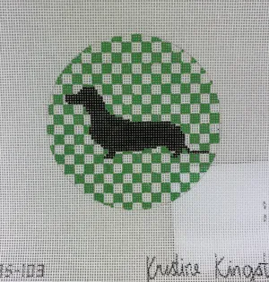 Kristine Kingston Designs KKNOAS-103 Dachshund on Grass Green