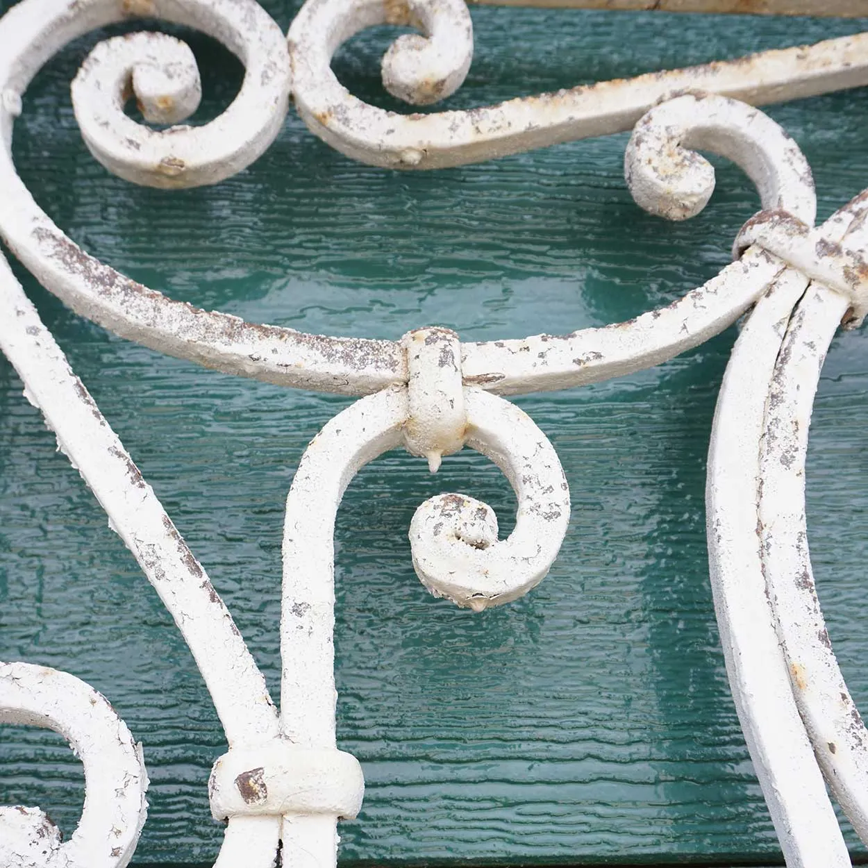 Large Spanish Colonial Painted Wrought Iron Window Grille
