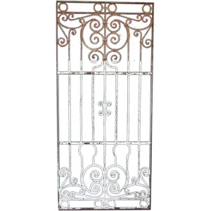 Large Spanish Colonial Painted Wrought Iron Window Grille