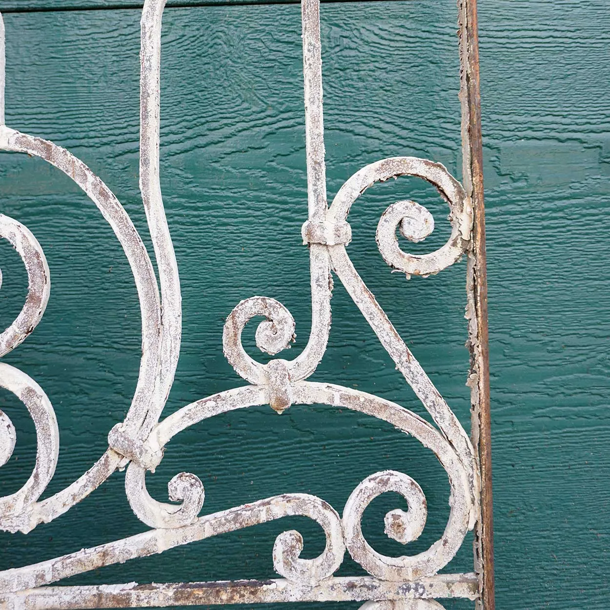 Large Spanish Colonial Painted Wrought Iron Window Grille